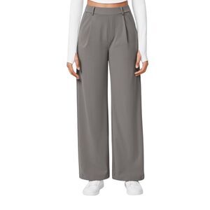 Halara HaloTek Air High Waist Wide Leg Gray Work Pants Women's Size S M